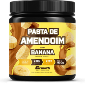 PASTA DE AMENDOIM SABOR BANANA 500G - GROWTH SUPPLEMENTS
