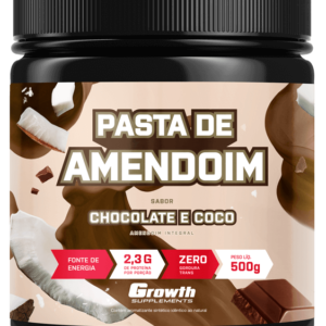 PASTA DE AMENDOIM SABOR CHOCOLATE E COCO 500G - GROWTH SUPPLEMENTS